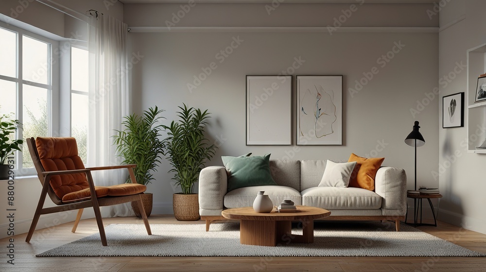 Fototapeta premium An example of a contemporary living room design