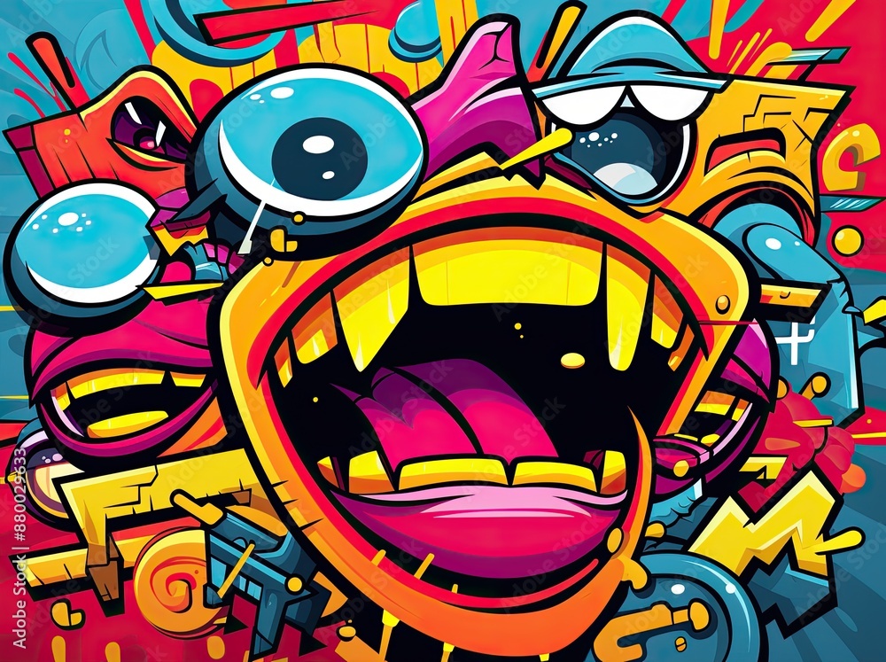 Fototapeta premium Abstract Graffiti Art Monster.