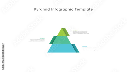 Pyramid infographic template design with 3 Levels