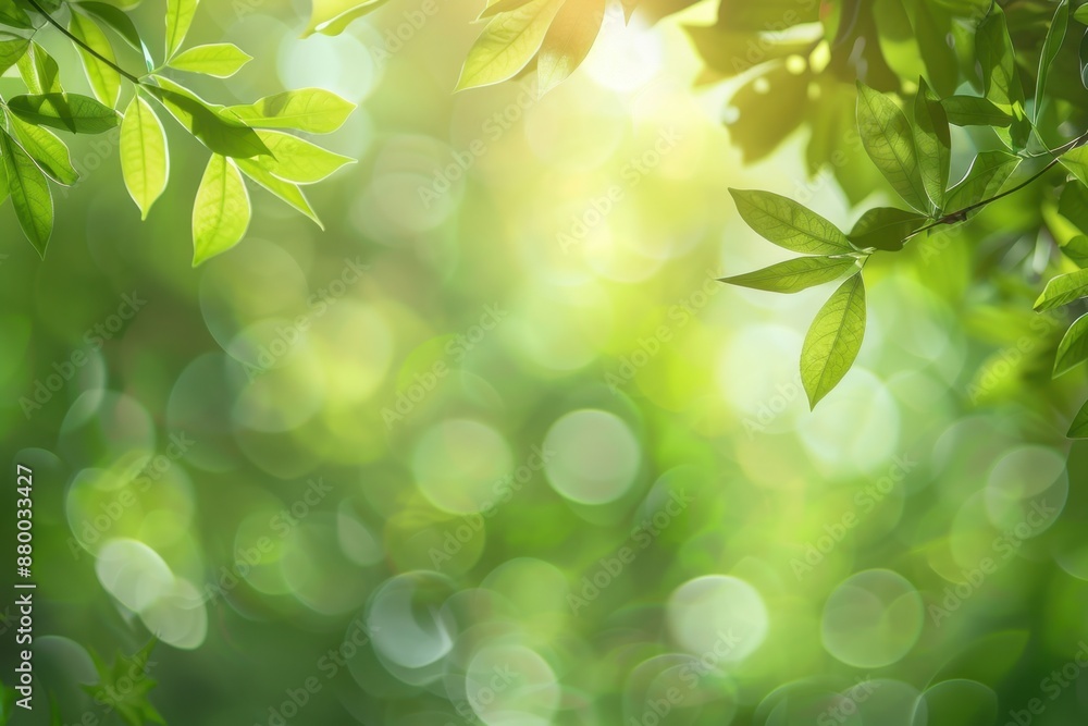 Blurred green nature background with bokeh for spring or summer season banner, close up Generative AI Blurred green nature background with bokeh for spring or summer season banner, close up Generative AI