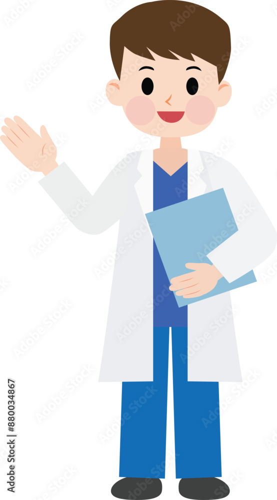 Illustration of a male doctor. Vector Illustration. Illustration of a male doctor. Vector Illustration.