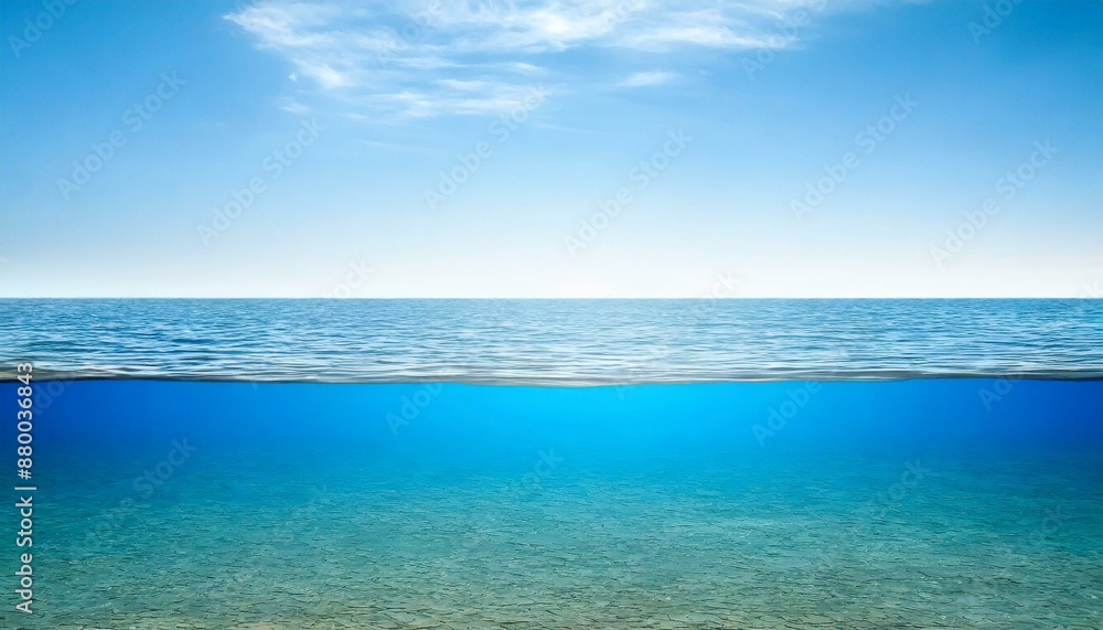 水中と水上. 二分割構図. Above and Below Water. AI generated. 水中と水上. 二分割構図. Above and Below Water. AI generated.