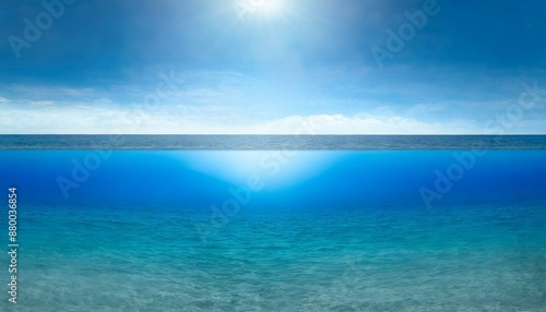 Wallpaper Mural 水中と水上. 二分割構図. Above and Below Water. AI generated. Torontodigital.ca