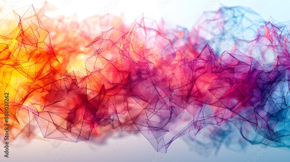 A colorful, abstract image with a lot of lines and dots - generative AI A colorful, abstract image with a lot of lines and dots - generative AI