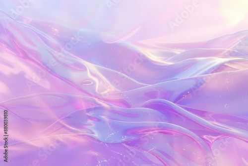 Holographic purple and violet abstract pastel color backdrop. Hologram neon gradient background. Foil smooth effect. Psychedelic iridescent background, trend of 80s, 90s photo