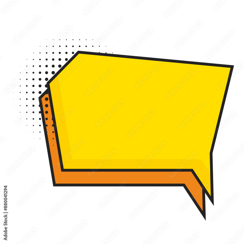 Comic speech bubble yellow with halftone vector Comic speech bubble yellow with halftone vector
