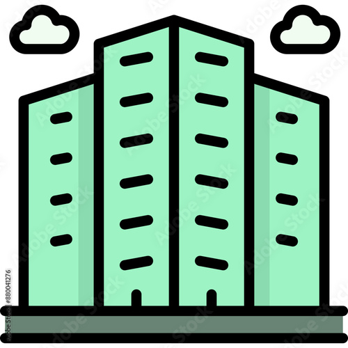 city icon illustration design with outline