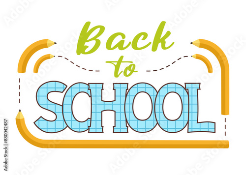 Back to school cartoon text design