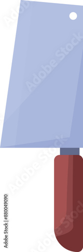 Large sharp meat cleaver knife with wooden handle for butchering and chopping meat and vegetables