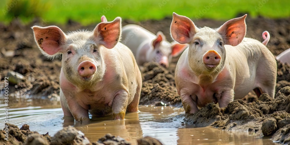 Fun pigs playing in the mud, pigs, playing, mud, dirt, animal, farm, agriculture, fun, messy, cute, happy, joyful, cheerful Fun pigs playing in the mud, pigs, playing, mud, dirt, animal, farm, agriculture, fun, messy, cute, happy, joyful, cheerful