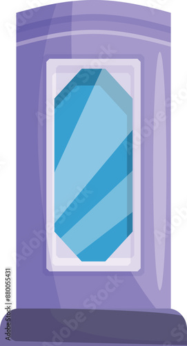 Futuristic teleport cabinet glowing with blue light, perfect for game design or any project needing a sci fi element