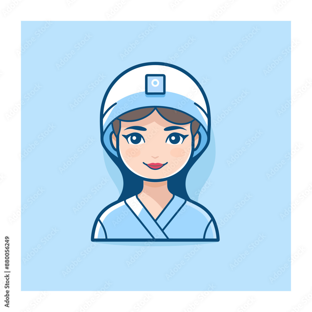 UI avatar, nurse wearing hat, 2d linear vector icon by flaticon and dribble UI avatar, nurse wearing hat, 2d linear vector icon by flaticon and dribble