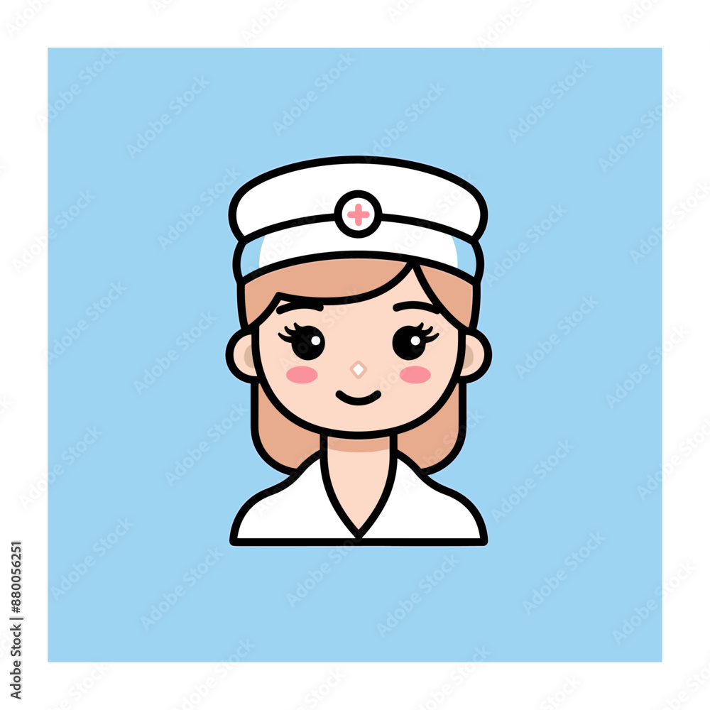 UI avatar, nurse wearing hat, 2d linear vector icon by flaticon and dribble UI avatar, nurse wearing hat, 2d linear vector icon by flaticon and dribble
