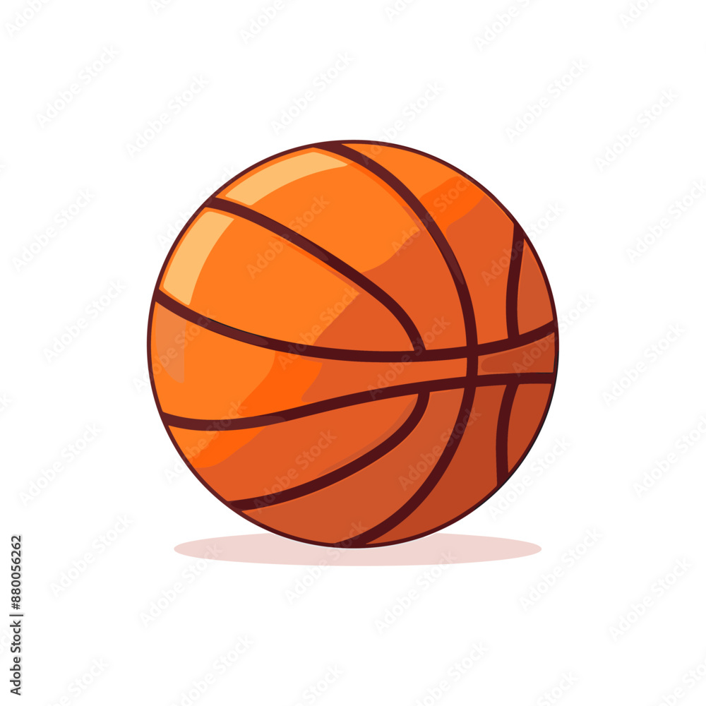 Solid color flat illustration of a Basket Ball isolated on a white background Solid color flat illustration of a Basket Ball isolated on a white background