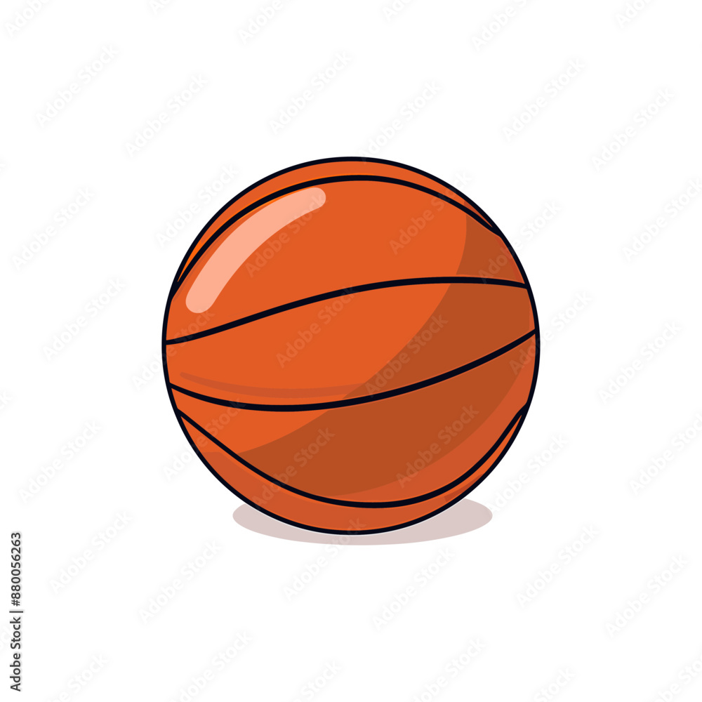 Solid color flat illustration of a Basket Ball isolated on a white background Solid color flat illustration of a Basket Ball isolated on a white background