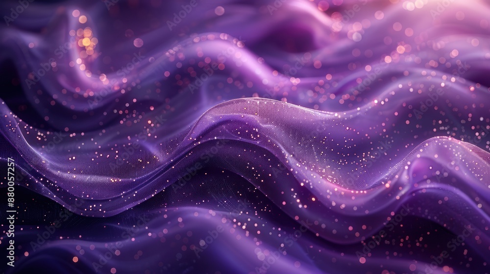 Fototapeta premium Purple Fabric with Shimmering Glitter