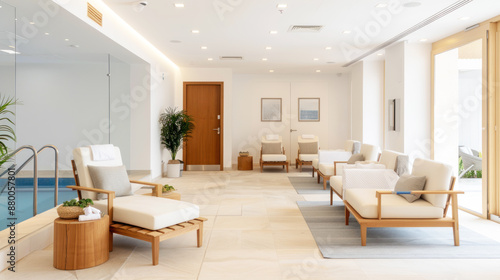 Blue ornament spa facility accommodation for comfort in lifestyle hotel