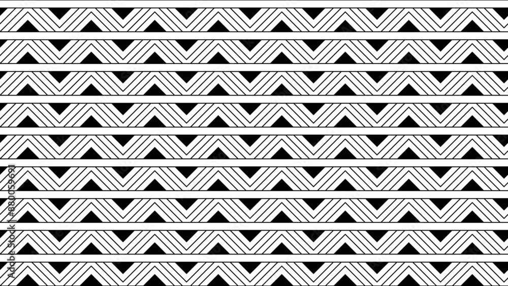 Clean Traditional African Tribal Pattern with Triangles Clean Traditional African Tribal Pattern with Triangles