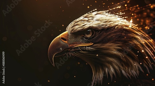Close Up of an Eagle's Head With Sparkling Feathers