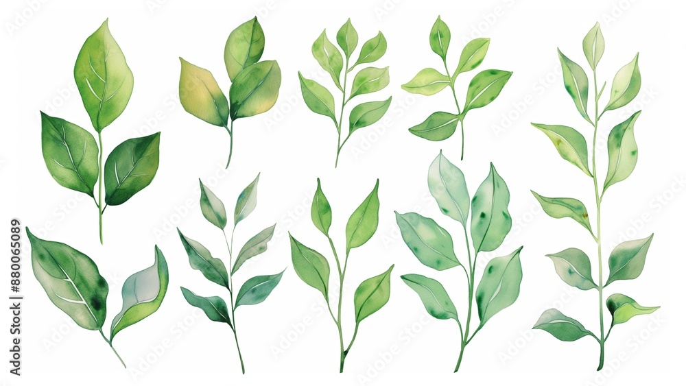 Leaf watercolor painting set Leaf watercolor painting set
