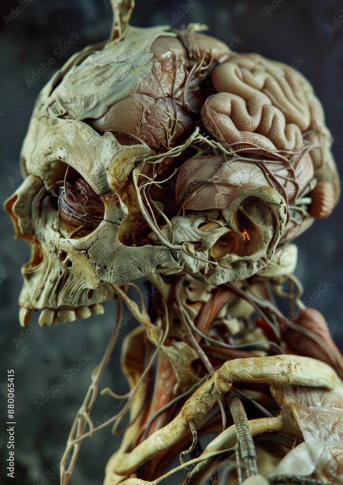 Obraz premium Detailed Anatomical Model of Human Head and Neck Musculature