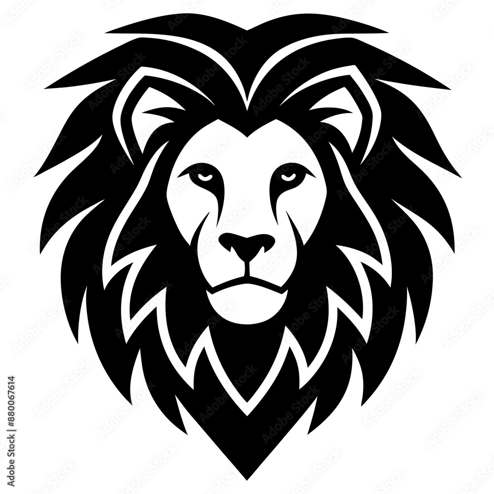 Lion head logo icon silhouette vector illustration Lion head logo icon silhouette vector illustration