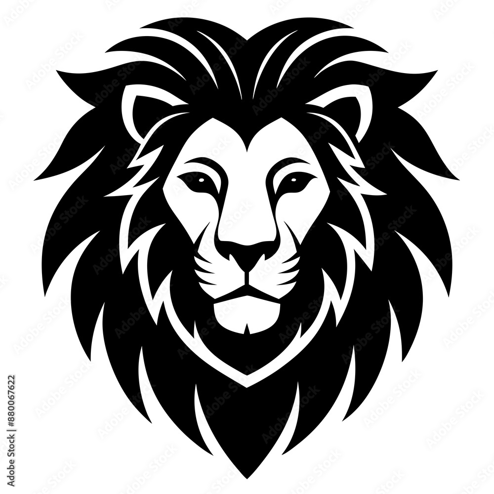Fototapeta premium Lion head logo icon silhouette vector illustration