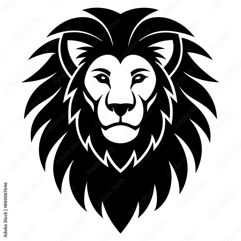 Fototapeta premium Lion head logo icon silhouette vector illustration