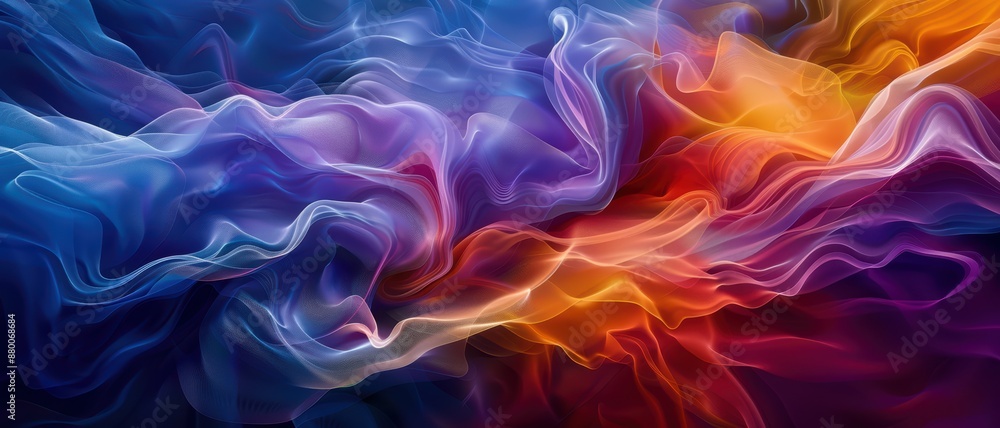 Abstract Colorful Smoke Waves in Motion - Vibrant Blue, Purple, and Orange Swirls Abstract Colorful Smoke Waves in Motion - Vibrant Blue, Purple, and Orange Swirls
