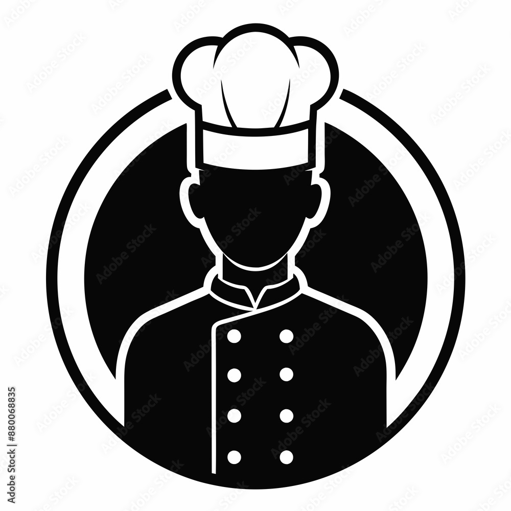 black silhouette chef line icon vector illustration black silhouette chef line icon vector illustration
