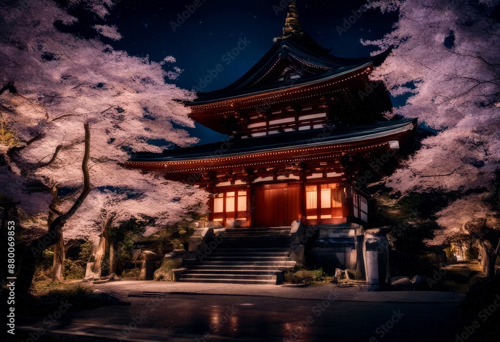 architecture pagoda oriental glowing moonlight pathway soft illumination temple moonlit step night japanese architecture pagoda oriental glowing moonlight pathway soft illumination temple moonlit step night japanese