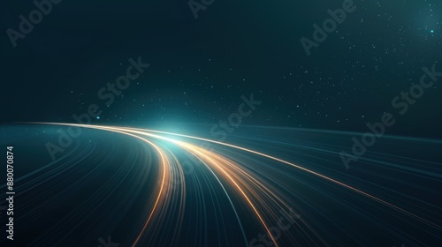 Glowing abstract light  soft trails  flat design illustration