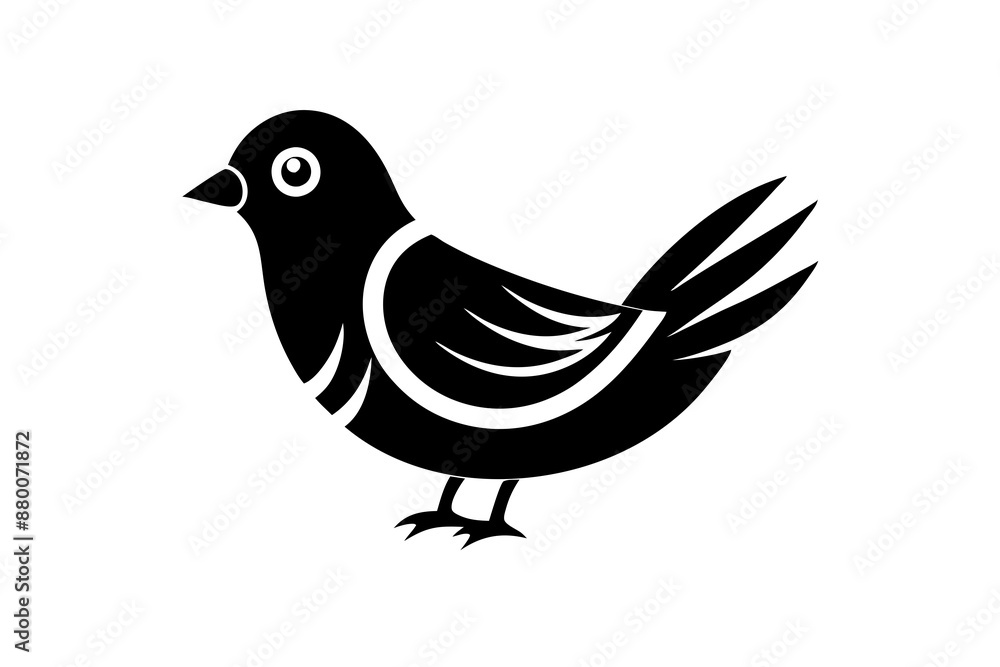 Obraz premium illustration of a bird vector art silhouette