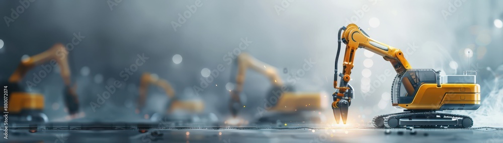 Industrial robots assembling heavy machinery in a stateoftheart factory, Heavy machinery production, Advanced industrial robotics Industrial robots assembling heavy machinery in a stateoftheart factory, Heavy machinery production, Advanced industrial robotics