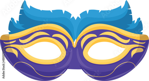 Carnival mask with feathers, representing masquerade balls and festive celebrations