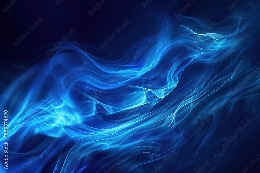 Fototapeta premium A blue and white image of a flame with a blue background