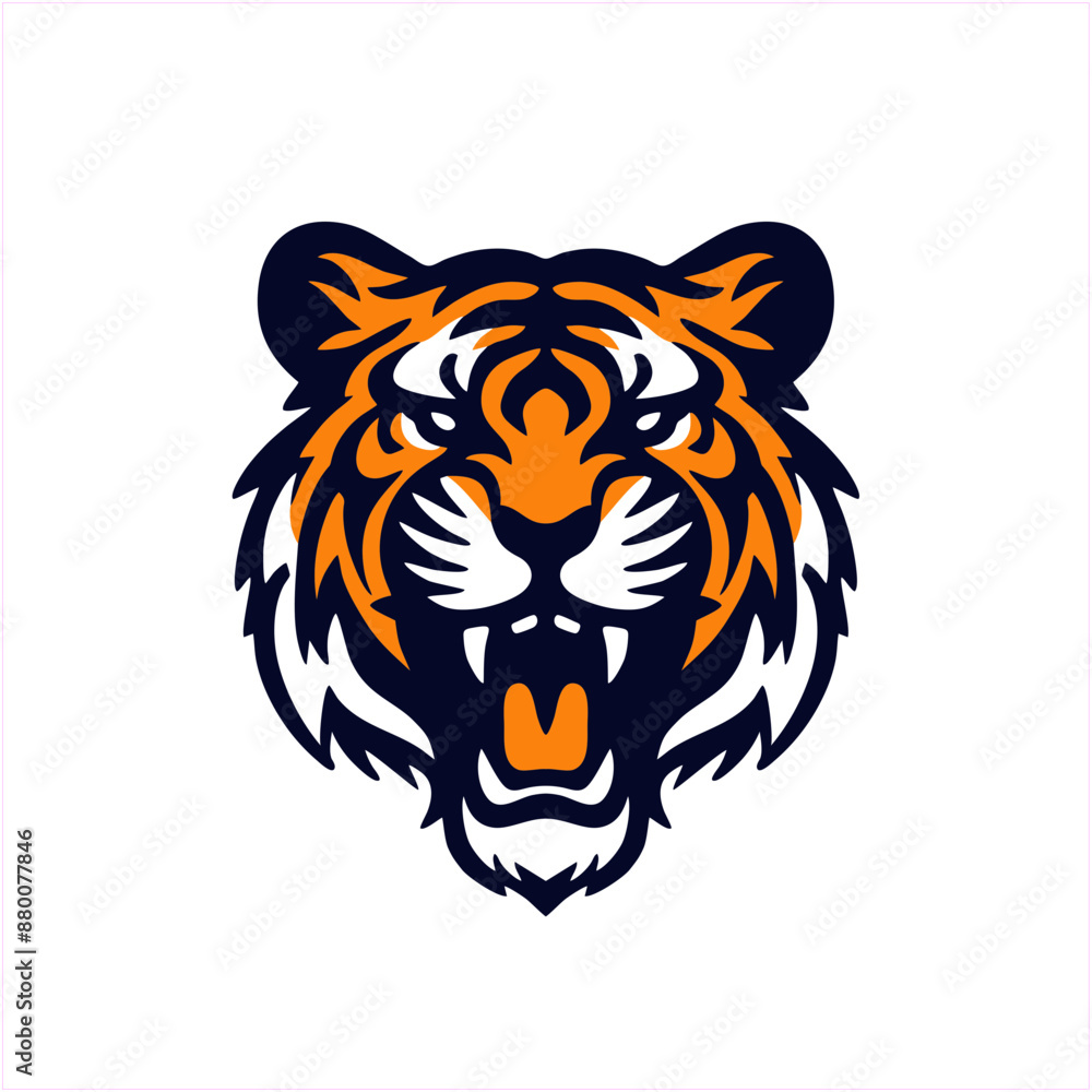 angry tiger face drawing illustration vector simple logo angry tiger face drawing illustration vector simple logo
