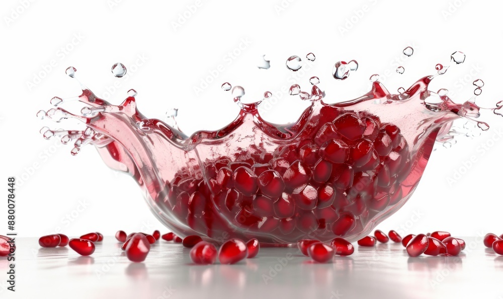 3D render Realistic of Pomegranate splash best for commercial and Design purpose isolated on white background 3D render Realistic of Pomegranate splash best for commercial and Design purpose isolated on white background