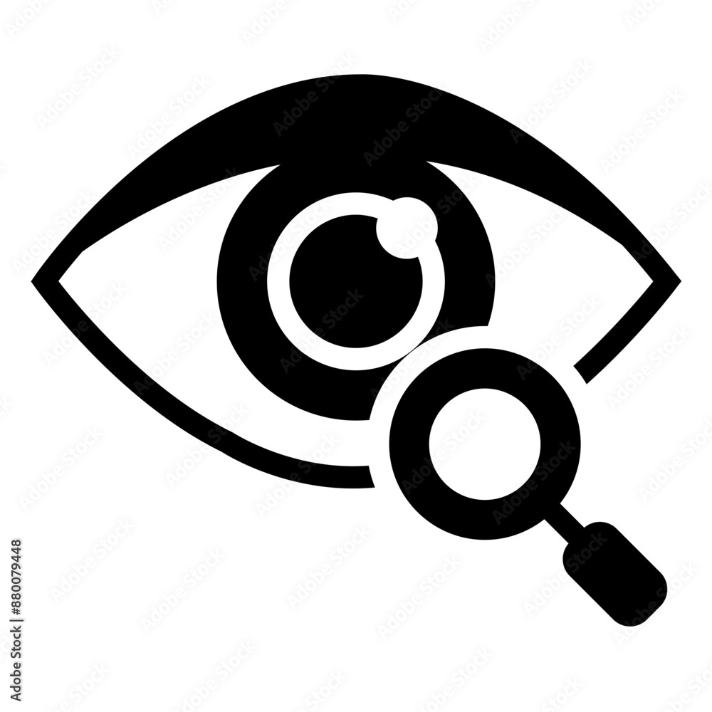 Icon representing the detection of eye sickness and health diagnosis Icon representing the detection of eye sickness and health diagnosis