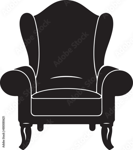 black armchair isolated on white