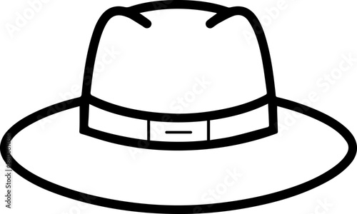 Minimalist Fedora Hat Illustration