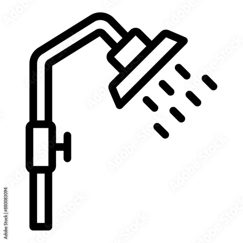 Shower head icon for bathroom plumbing fixtures