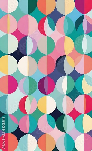 Wallpaper Mural pattern with colorful circles Torontodigital.ca