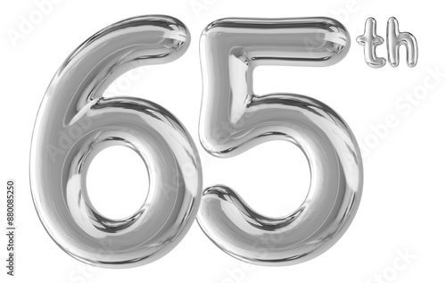 65th Anniversary Silver Number 3D