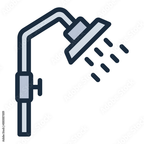 Shower head icon for bathroom plumbing fixtures