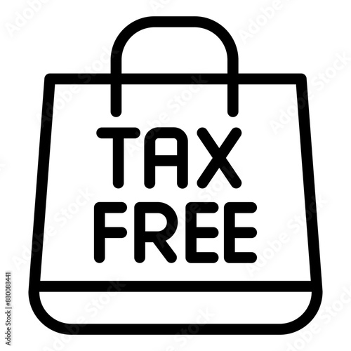 Shopping bag indicating tax-free purchases icon