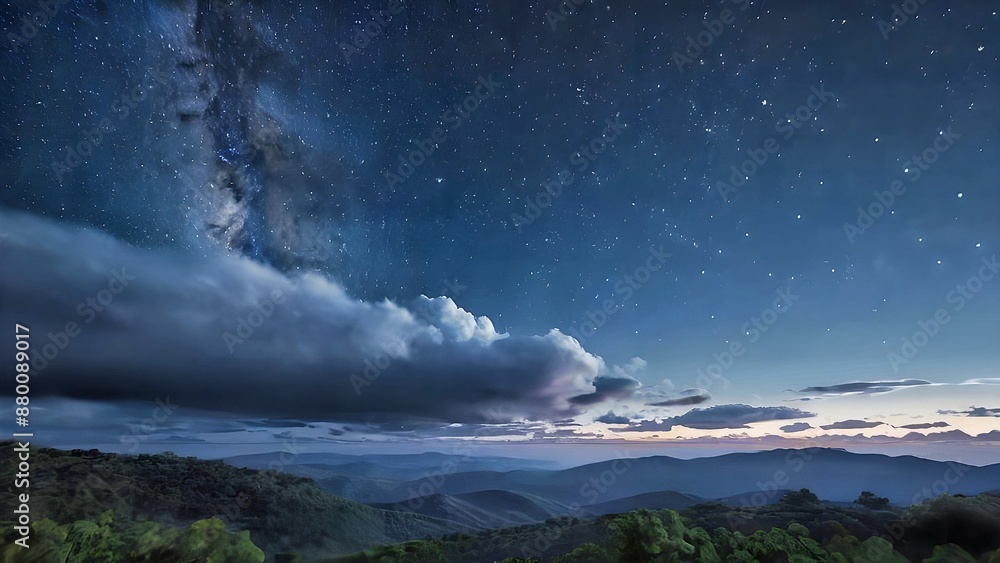 night view of clouds and stars over dark forest night view of clouds and stars over dark forest