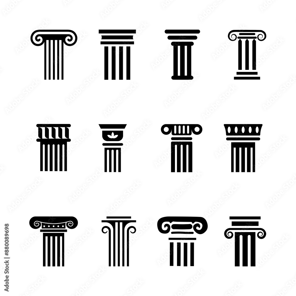 Icon set Column illustration vector. Icon set Column illustration vector.