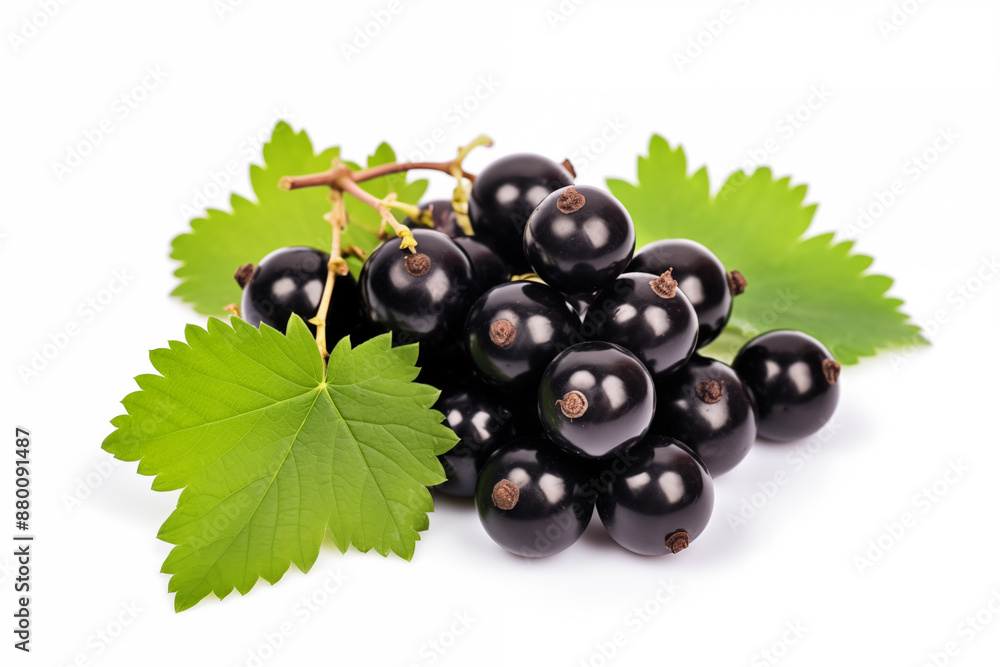 Boost for immune system. Black currant isolated on white background. AI generation. Boost for immune system. Black currant isolated on white background. AI generation.