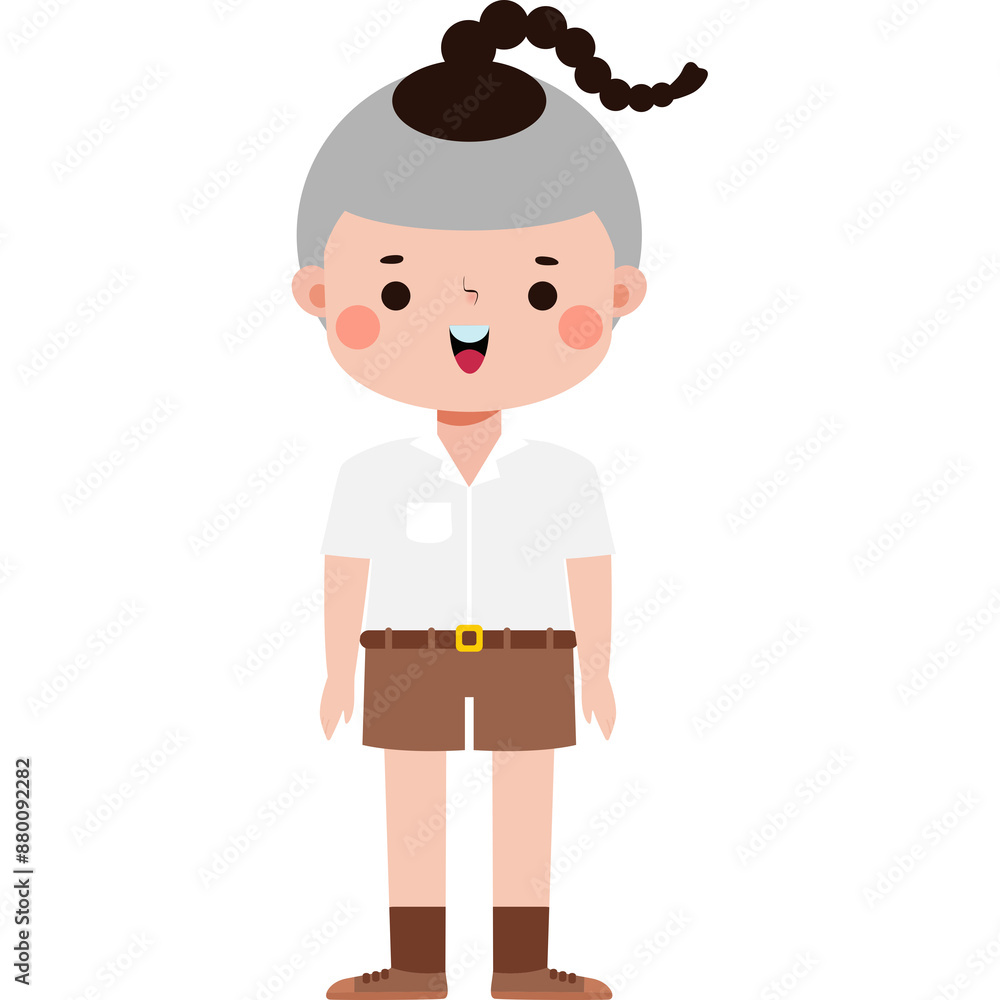cute cartoon thai student character, back to school, Illustration flat style Png cute cartoon thai student character, back to school, Illustration flat style Png